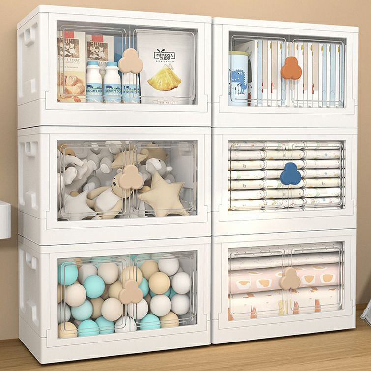 Contemporary Hinged Storage Cabinet Plastic Wardrobe Armoire