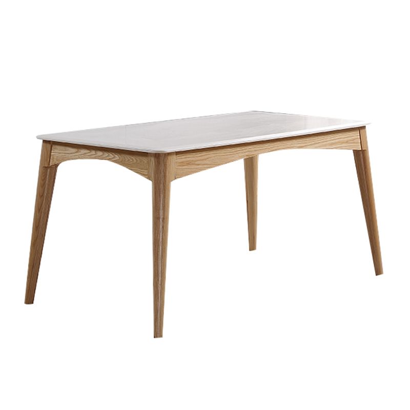 Simple Style Marble Dining Table 4 Legs Base Rectangle Table for Kitchen
