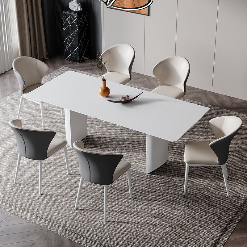 Modern Sintered Stone Top Dining Set 1/4/5/7 Rectangle Pieces Dining Table with Chairs