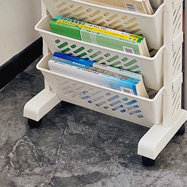 Modern & Contemporary Shelf Bookcase Plastic/Acrylic Bookshelf with Caster