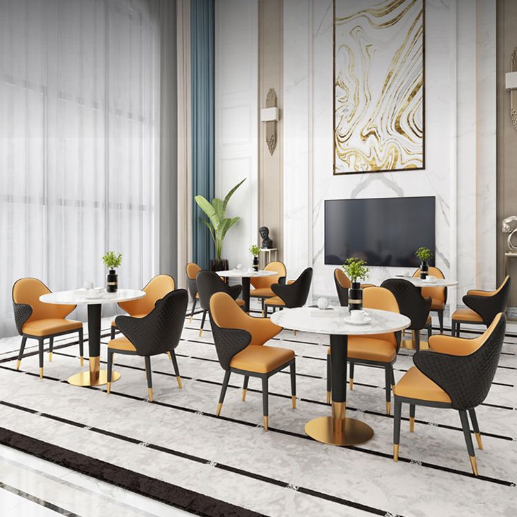 Glam 1/2/3/4/5 Pieces Round Furniture Sintered Stone Standard Height Dining Room Table Set