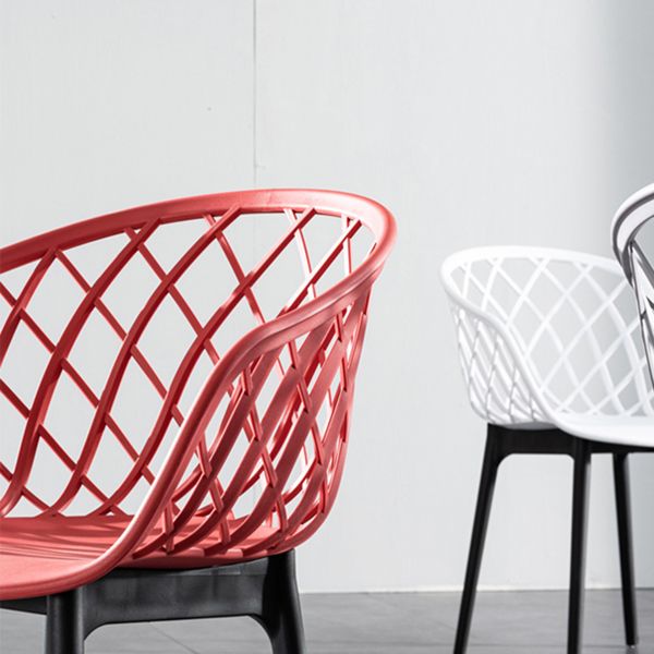 Modern Simple Arm Chair Plastic Dining Arm Chair for Living Room