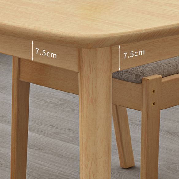 Contemporary Rectangle Shape Solid Wood Dining Set Khaki Standard Dining Set for Kitchen