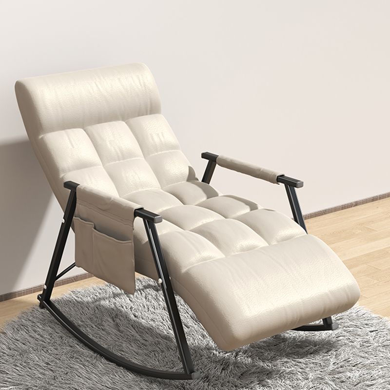 Upholstered and Metal Rocking Chair Contemporary Rocker Chair Removable Cushions