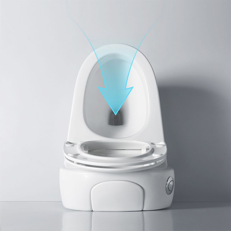 Contemporary Ceramic Toilet Bowl White Floor Mounted Urine Toilet with Seat for Washroom