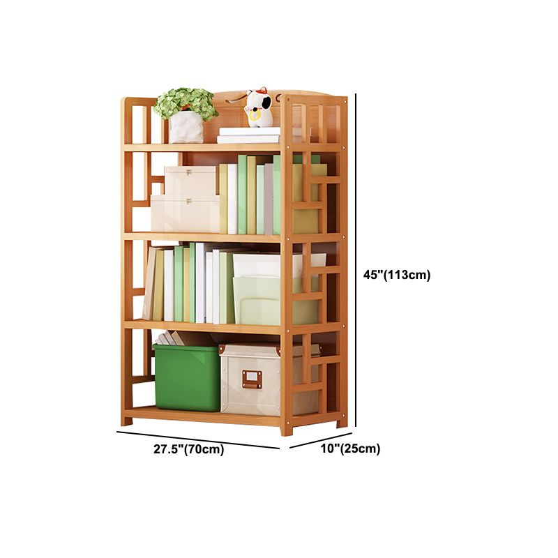 Modern Style Bamboo Bookcase Geometric Bookshelf for Any Room