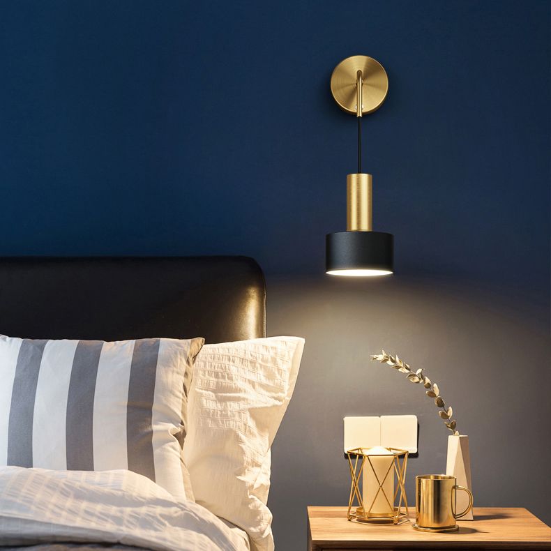 Adjustable Angle 1 Light Cylinderical Wall Sconce Nordic Luxury Style Metal Sconces