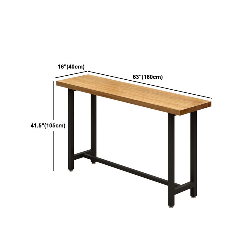 1/4/7 Pieces Industrial Iron Bar Table Set Rectangle Pine Wood Bistro Set with Footrest