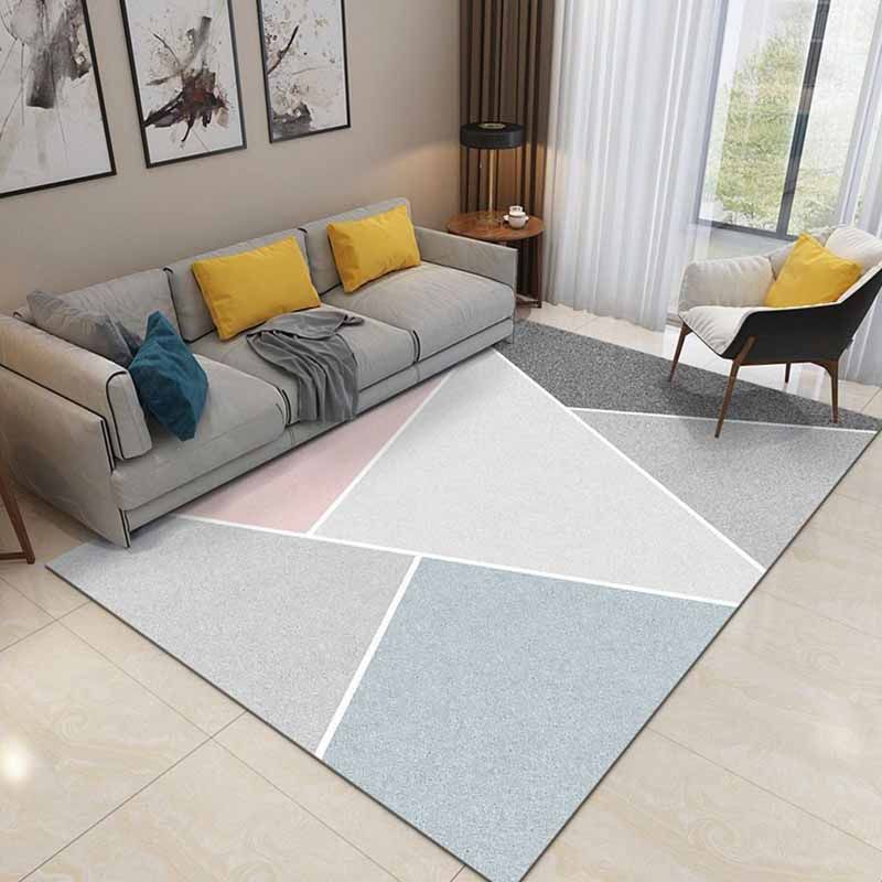 Gele woonkamer binnen tapijt modern geometrisch tapijten polyester wasbaar gebied tapijt