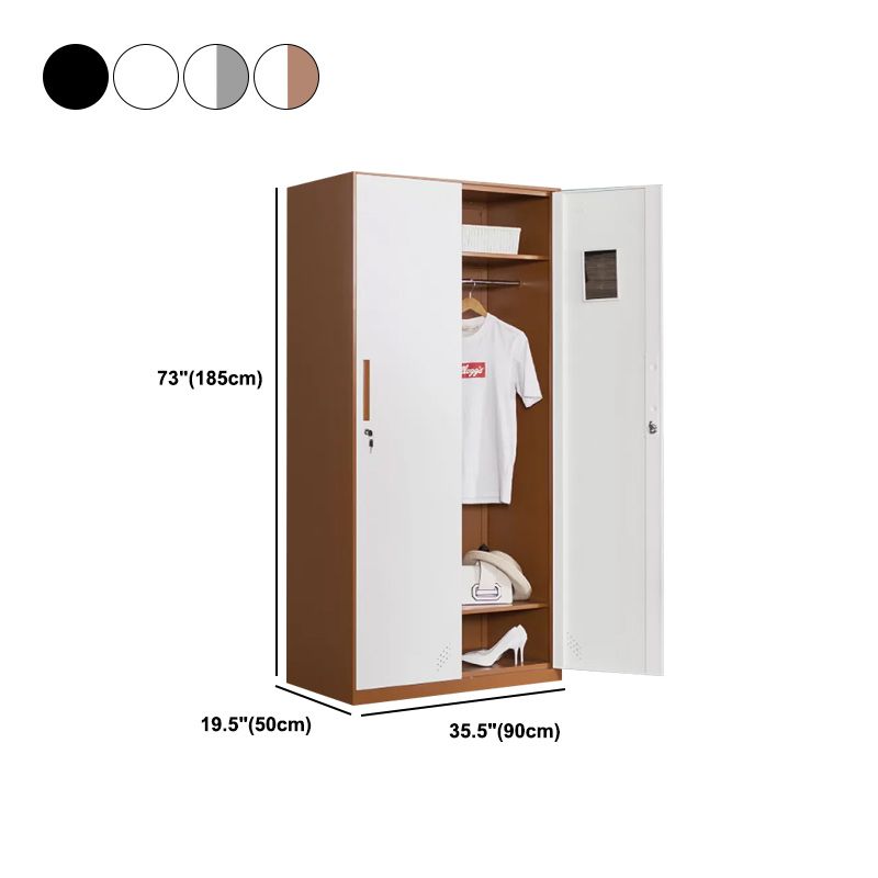 Contemporary Style Wardrobe Metal Home Wardrobe Closet with Doors
