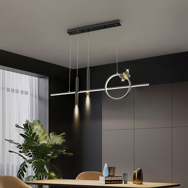 Linear Chandeliers Island Lamps Contemporary Kitchen Islands Lighting with Metal Shade