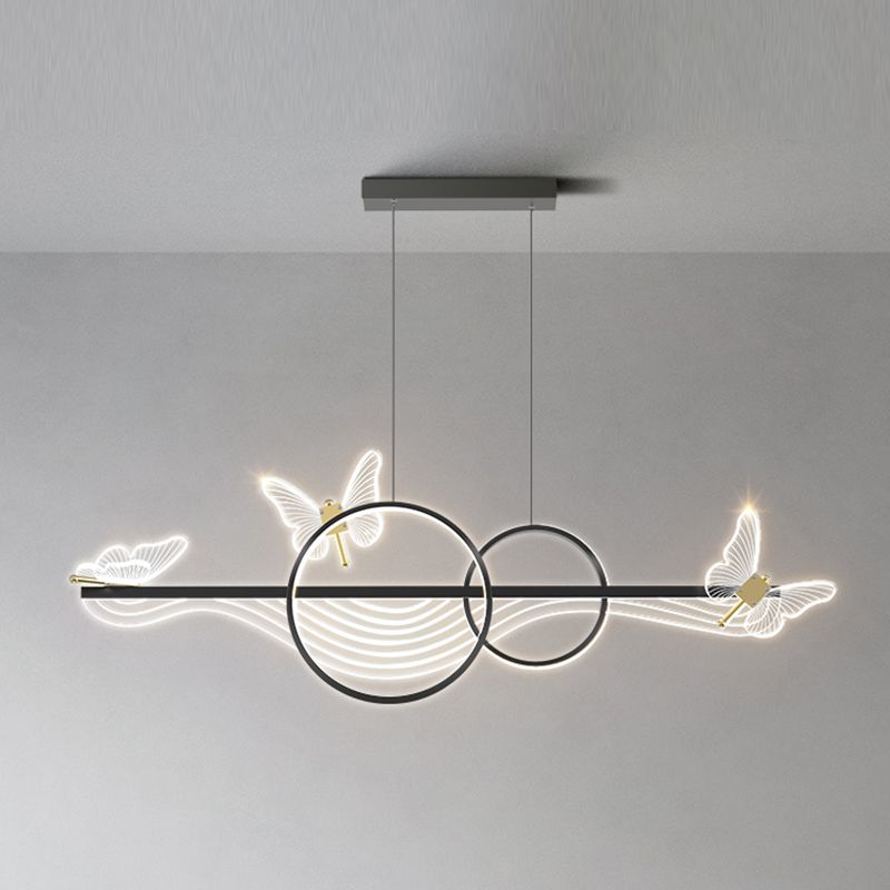 Luci da isola a forma lineare Modern Style Metal Island Lighting for Restaurant