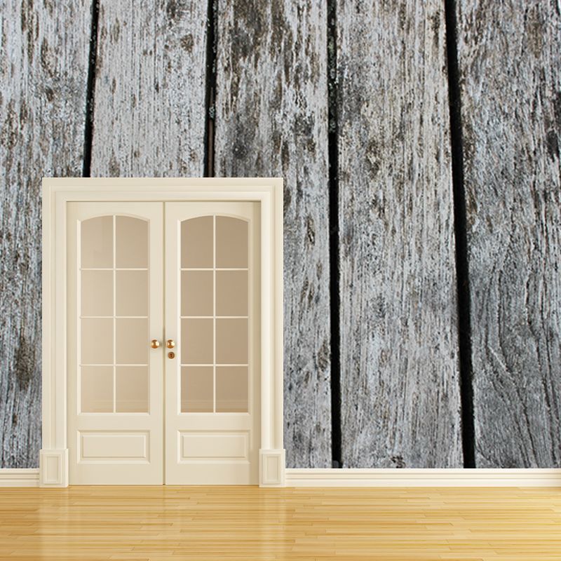 Industrial Wood Grain Mural Wallpaper Mildew Resistant Wall Covering for House Interior