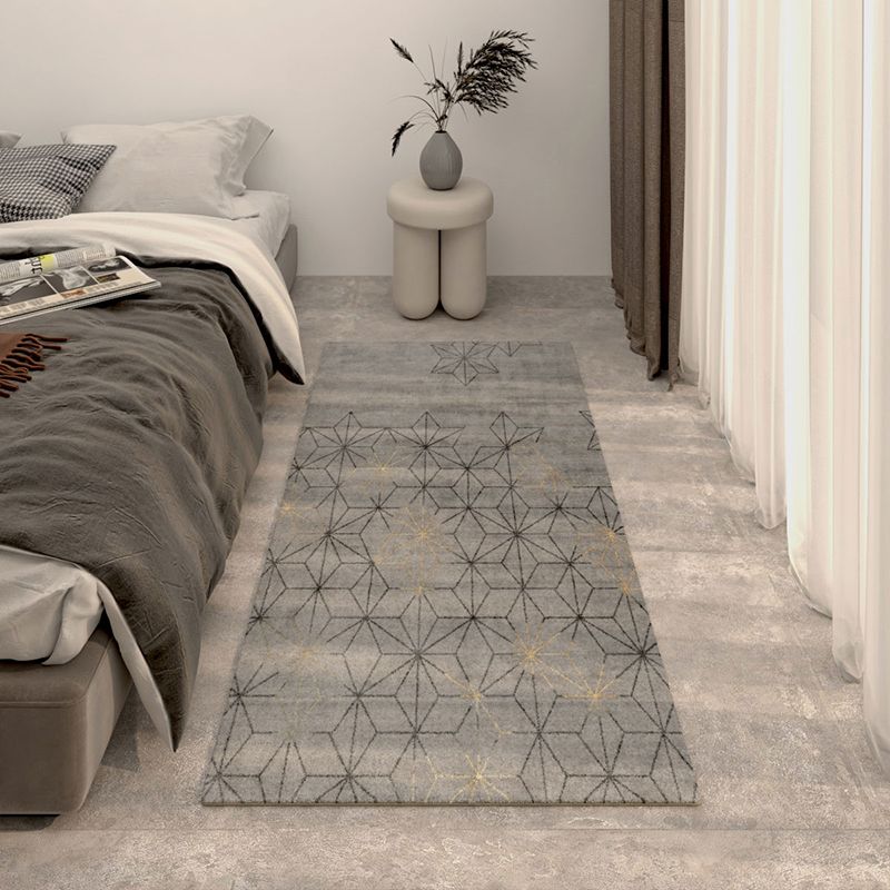 Modern Geometric Print Rug Multi Colored Polypropylene Indoor Rug Non-Slip Stain-Resistant Area Rug for Bedroom