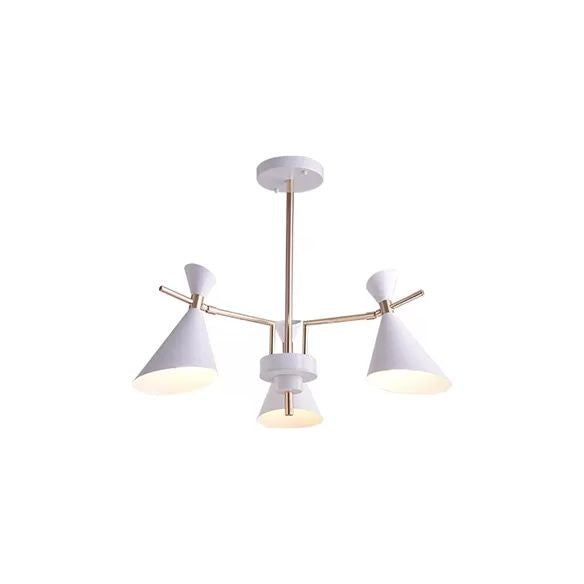 Metal Hourglass Shade Chandelier Child Bedroom 3 Heads Modern Hanging Light