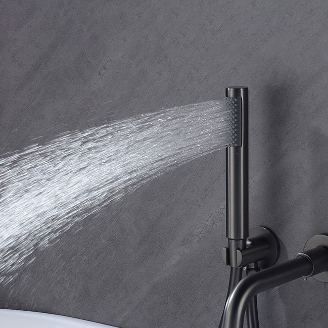Wall Mounted Metal Tub Filler Low Arc Rotatable Tub Faucet Trim