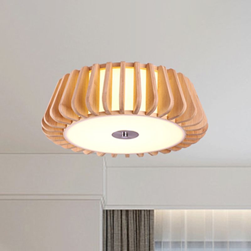 Taps toelopend inbouwlicht modernisme bamboe 19,5"/23,5" breed 1 lamp houten plafondmontage armatuur
