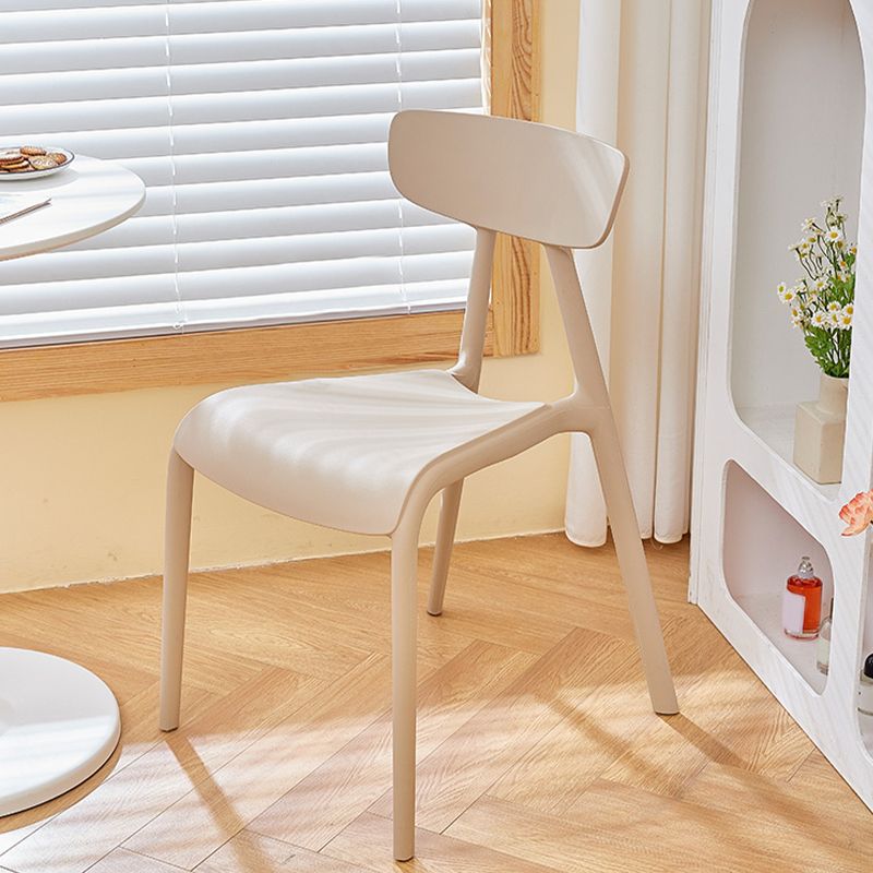 Nordic Open Back Side Chair Plastic Indoor Armless Chair for Dining Room