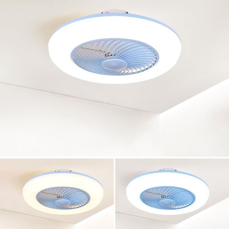 Runde Lüfterleuchte Deckenleuchte Makkaron Acryl -Esszimmer LED Semi Flush Light