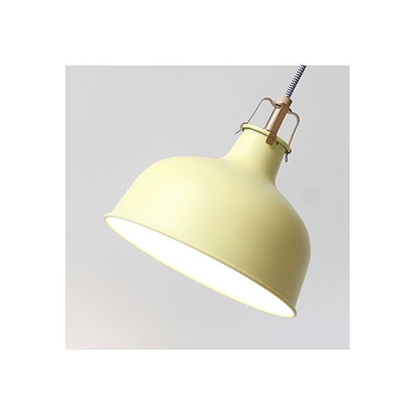 8,5 "/13" W gewölbte Metallanhänger Beleuchtung Industrial Style 1 Light Ess Room Hanging Lamp mit verstellbarer Kabel in Grau/Rosa