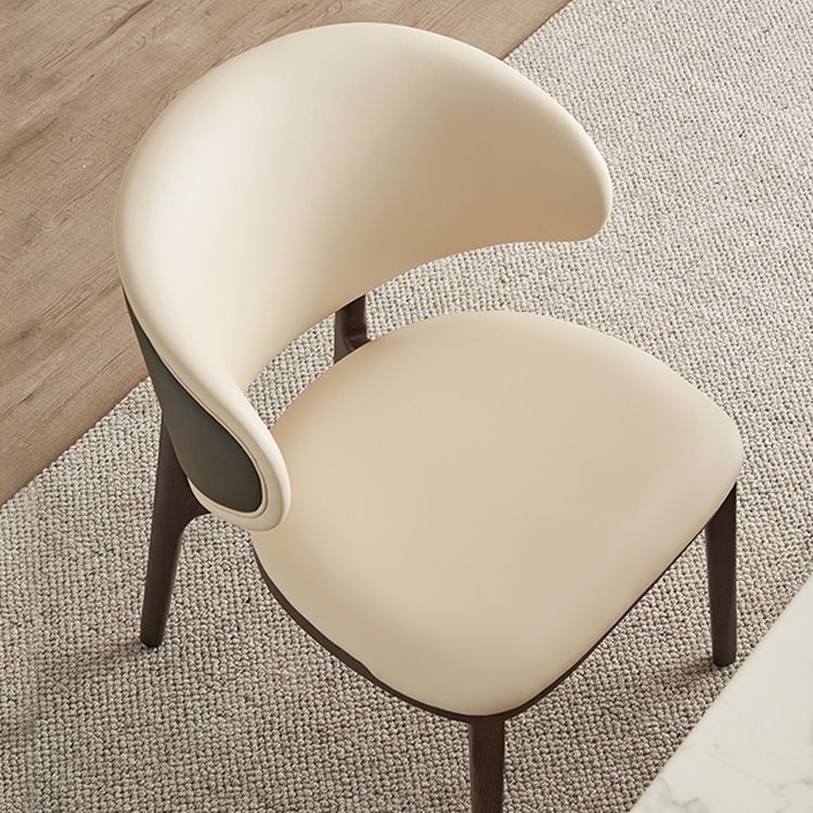 Open Back Solid Wood and Upholstered Contemporary Dining Chairs