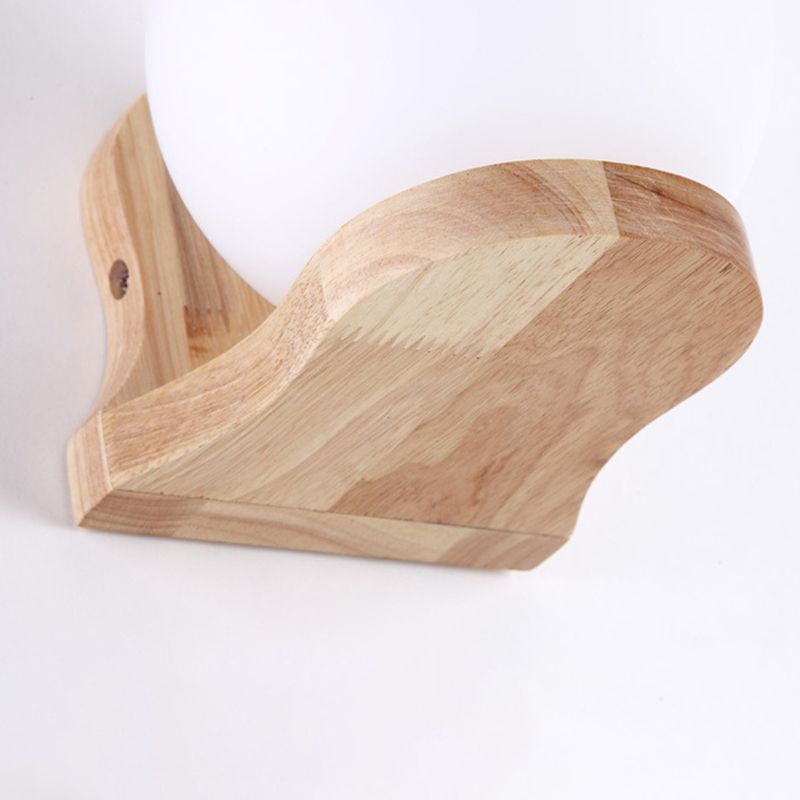 Gamique en verre blanc et en bois moderne un luminaire mural mural pour le salon