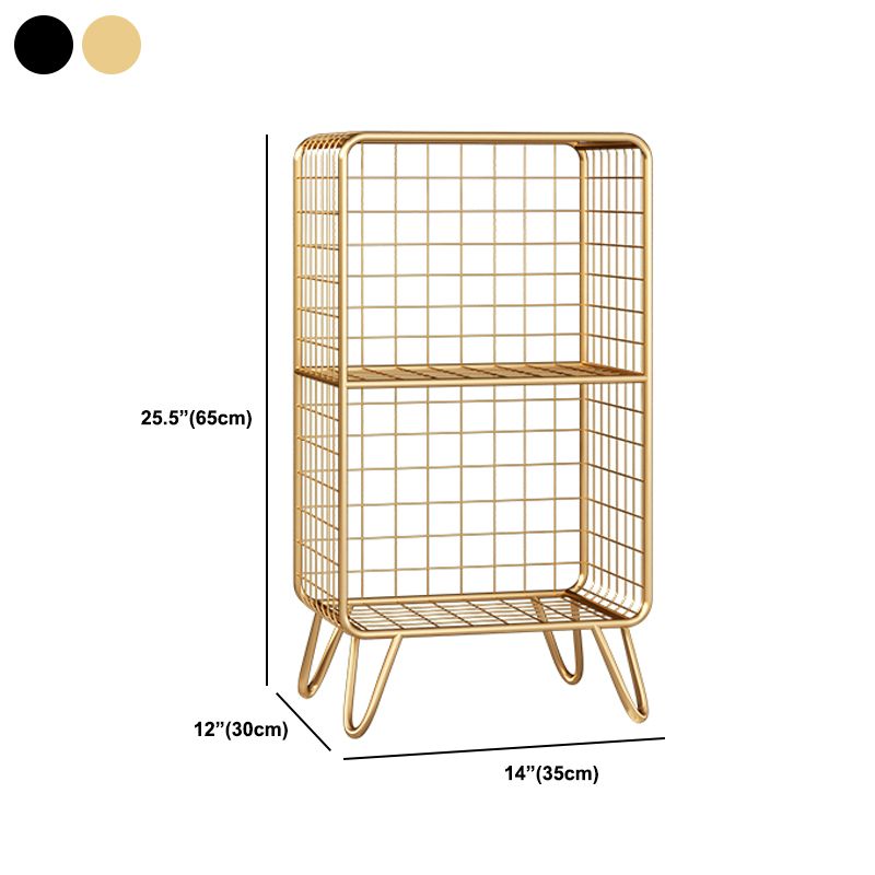 Glam Metal Bookshelf Standard Shelf Bookshelf for Home Office