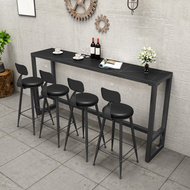 Black Sintered Stone Bar Table Dining Table for Kitchen Living Room Coffee Room
