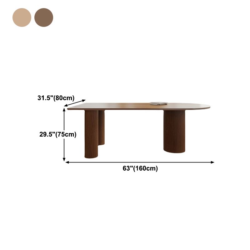 Solid Wood Top Dining Table Modern Pine Wood Table with 3 Legs