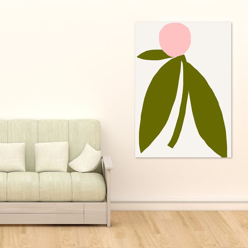 Illustration Botany Wall Art Print Cartoon Canvas Painting in Dark Color for Bedroom