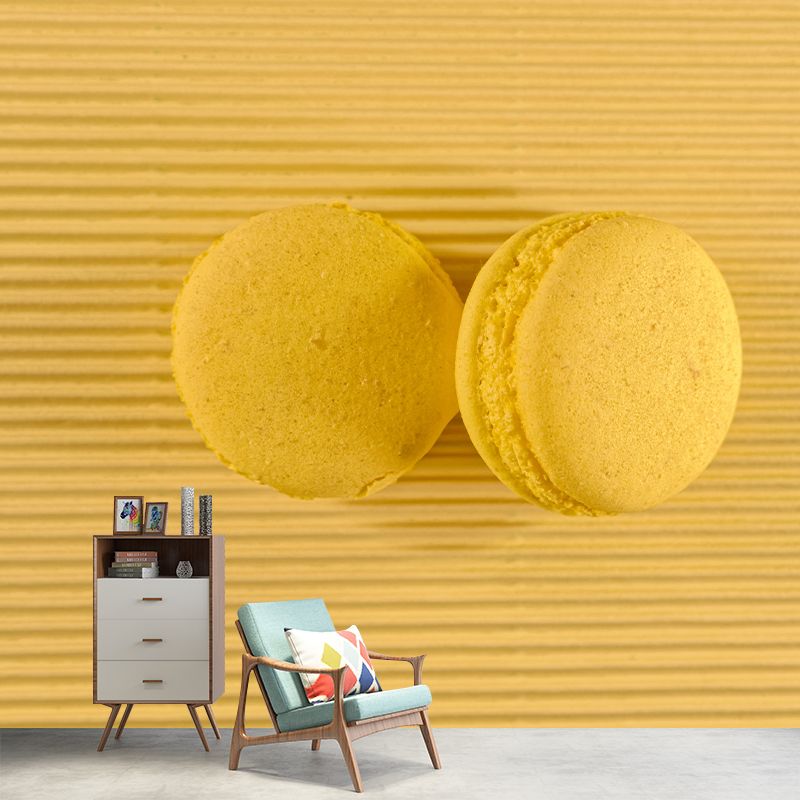 Tempting Macaron Snack Mural Wallpaper for Bakery Cake Shop, Commerce Decor