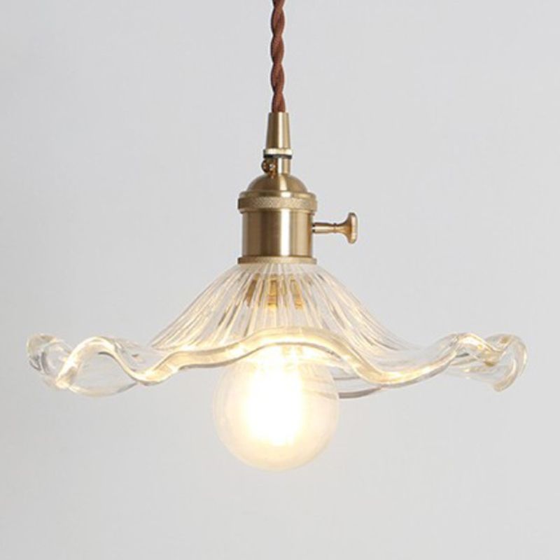 1 Luz de techo ligero Luz de vidrio transparente moderno Fixture para restaurante