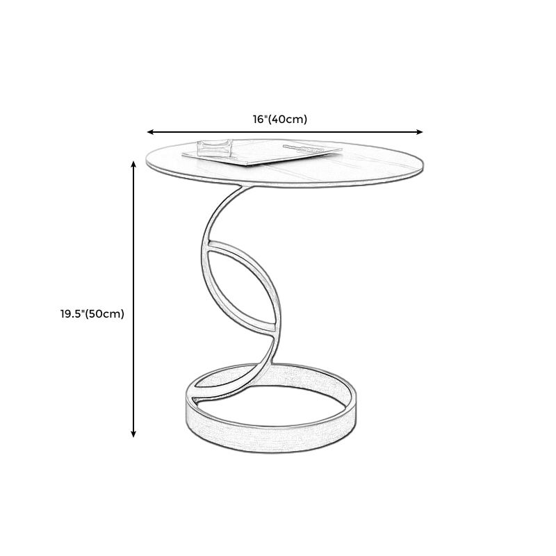 1 Single Slate Round Coffee Table Modern Cocktail Table for Living Room