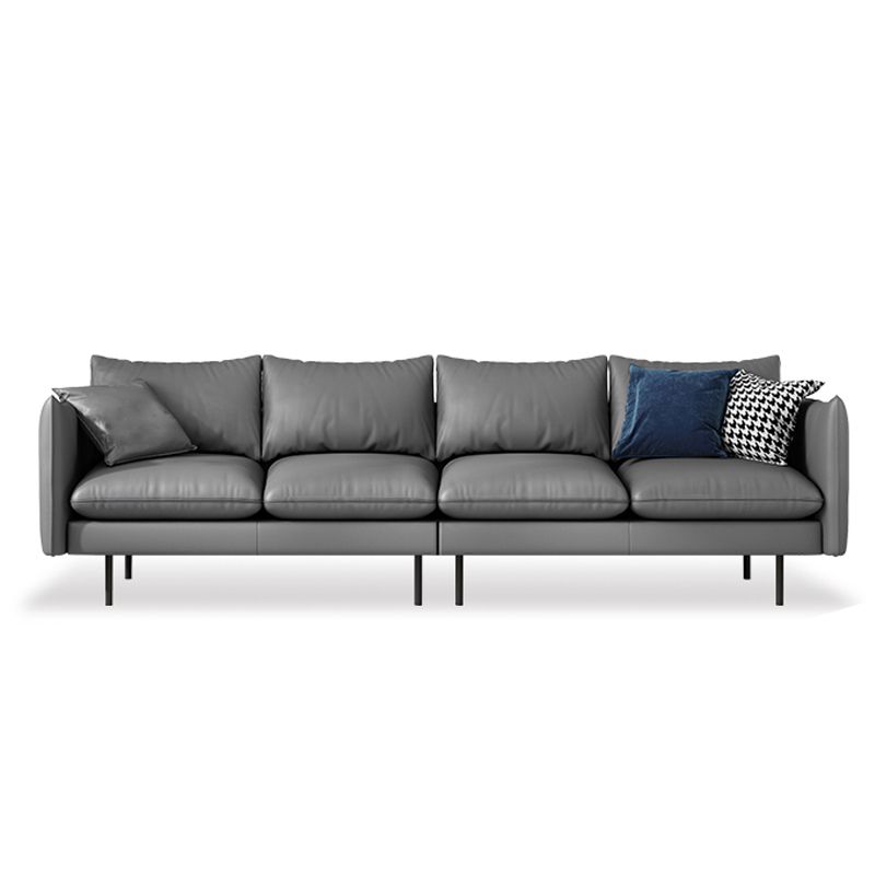 Modern Style Square Armrest Latex Cushions Fill The Grey/brown Sofa