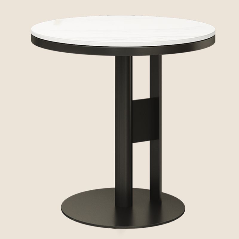 Contemporary Accent Side Table Round Pedestal Living Room Metal Corner Table