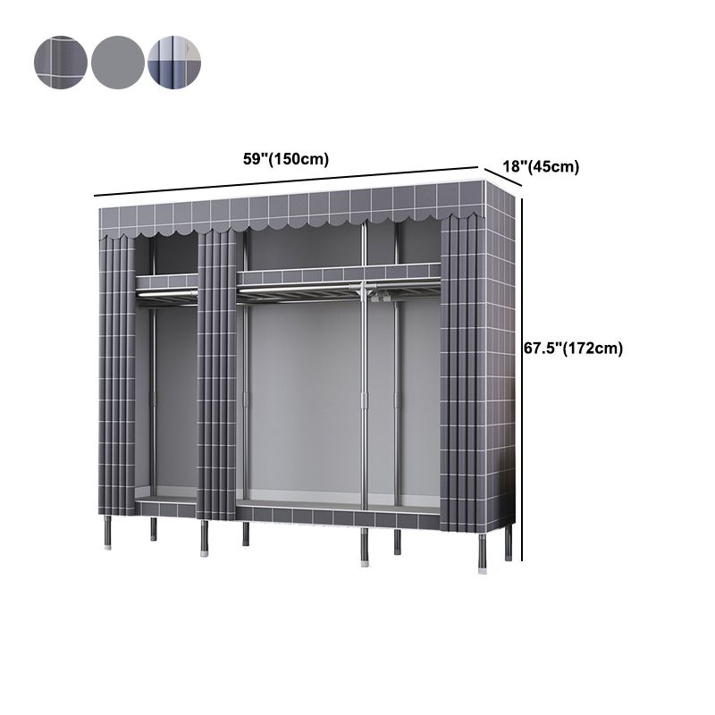 Modern Style Metal Wardrobe Bedroom Wardrobe Closet with Shelves
