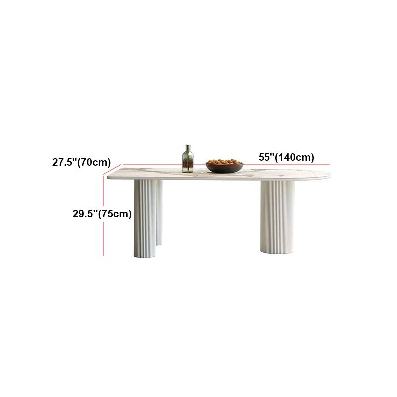 Metal Contemporary Free Form Dining Table Sintered Stone Table with 3 Legs