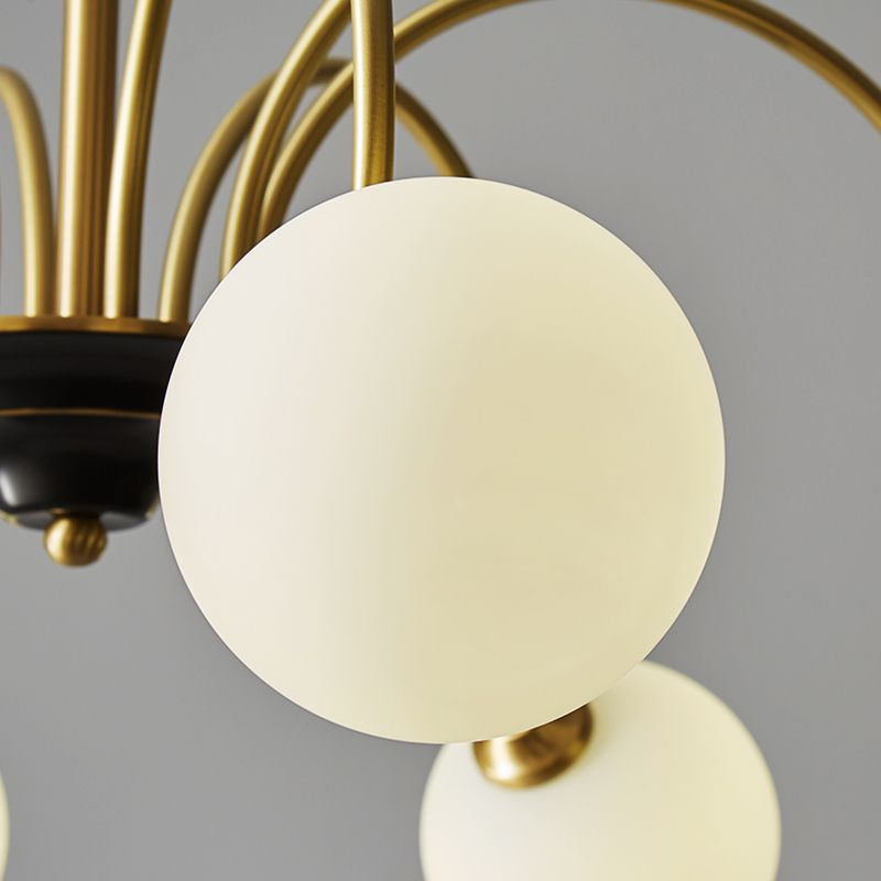 Glass Bronze Chandelier in Modern Luxury Style Copper Globe Hanging Lamp for Interior Spaces