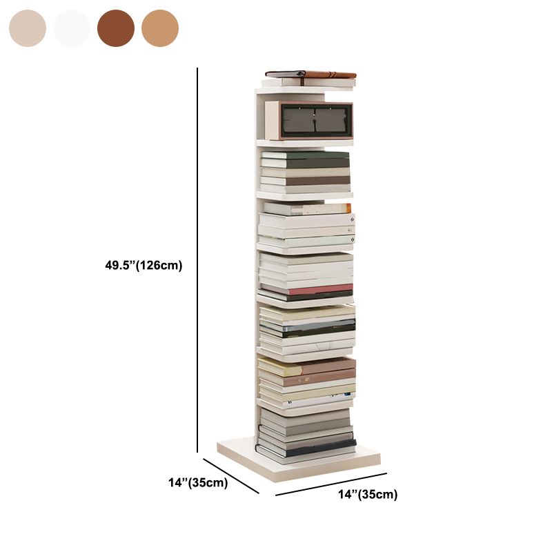 Modern Geometric Book Shelf with Rectangular Shelves Wood Bookcase