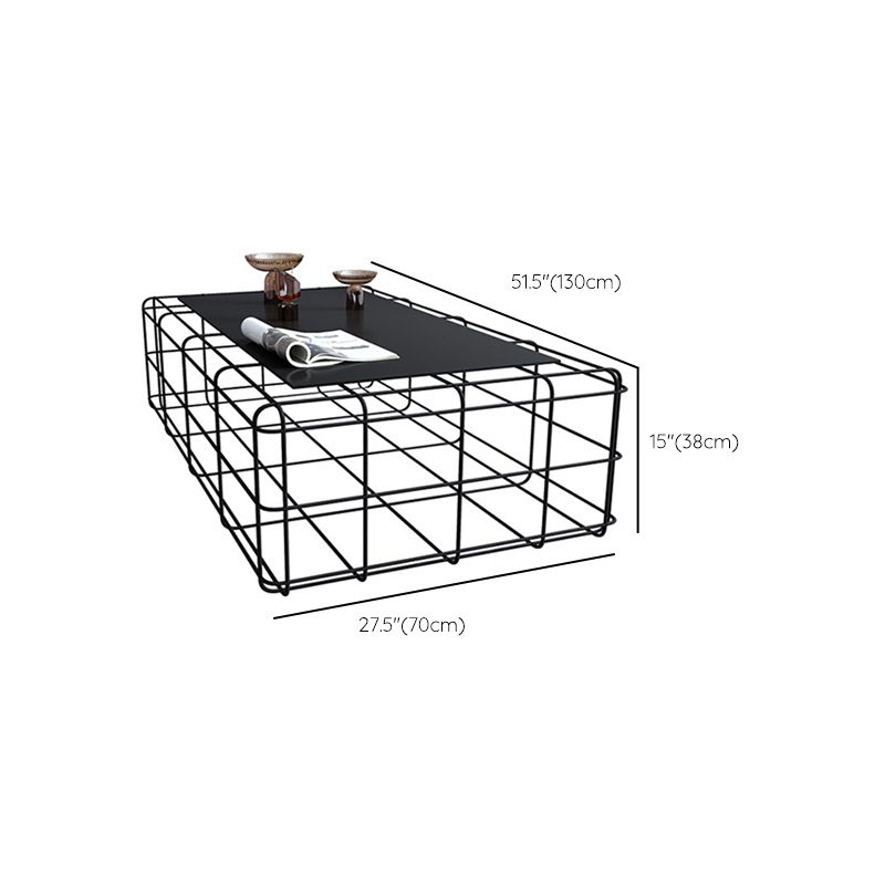 Mid-Century Modern Black Cocktail Table in Iron 1 Coffee Table