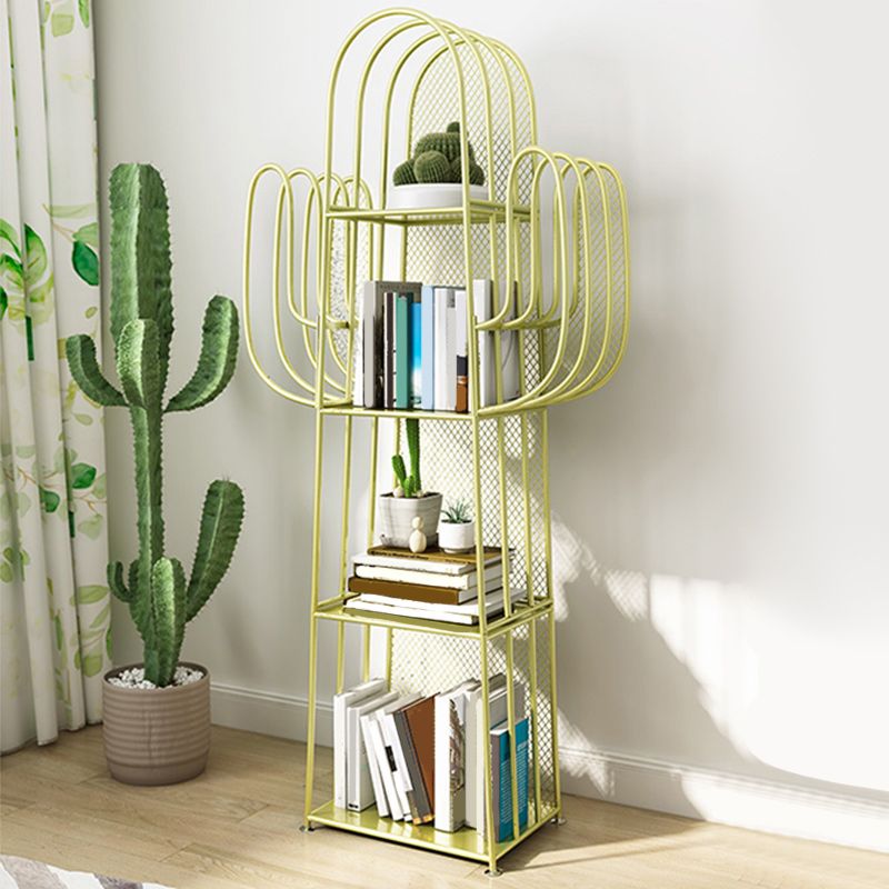 16.5"L Scandinavian Style Metal Bookshelf Closed Back Shelf Bookcase for Study Room