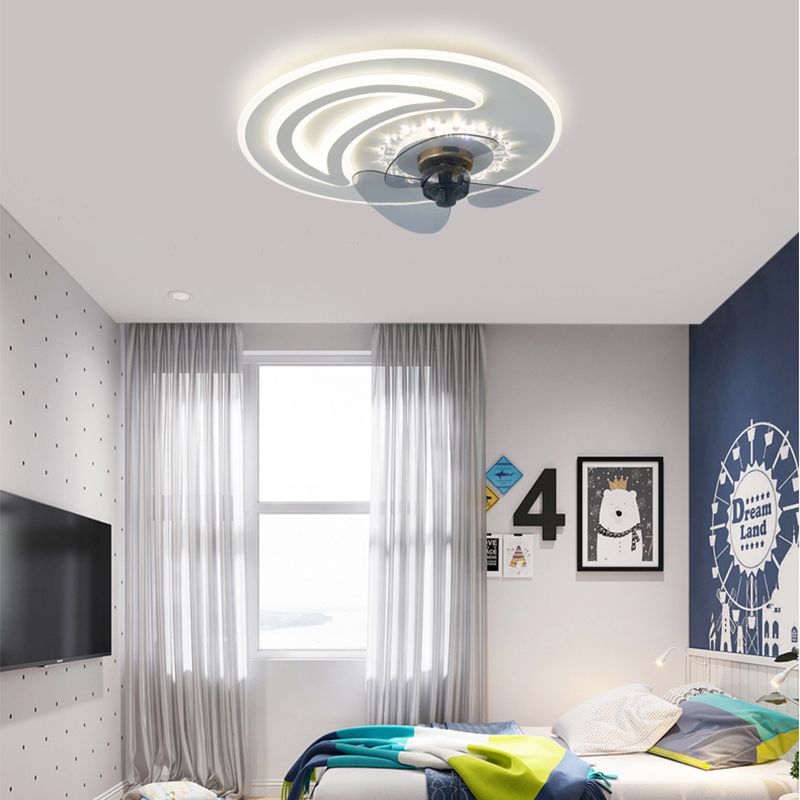 Ultradünne Deckenlüfterbeleuchtung Modernismus Acryl Schlafzimmer LED SEMI BUSH LIGHTURE IN Weiß