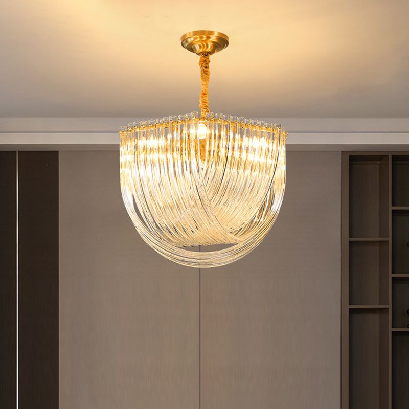 Moderne stijl kroonluchter koperen minimalisme hangend licht met kristal voor woonkamer