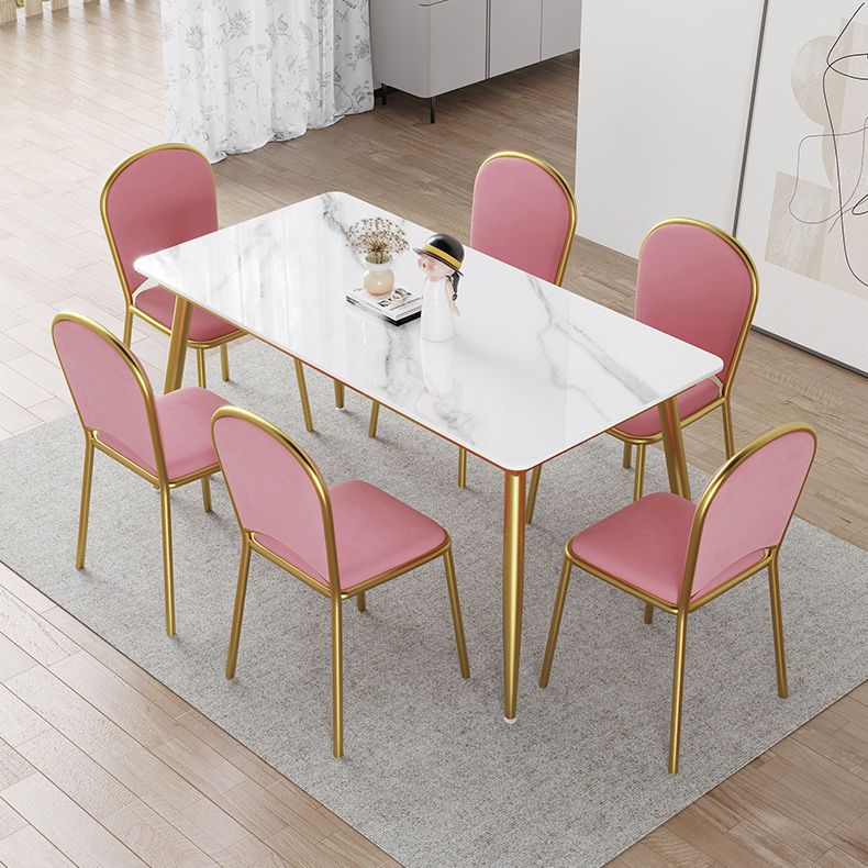 Nordic 1/4/5/7 Pieces Dining Set Rectangle Stone Dining Table for  Kitchen Dining Room