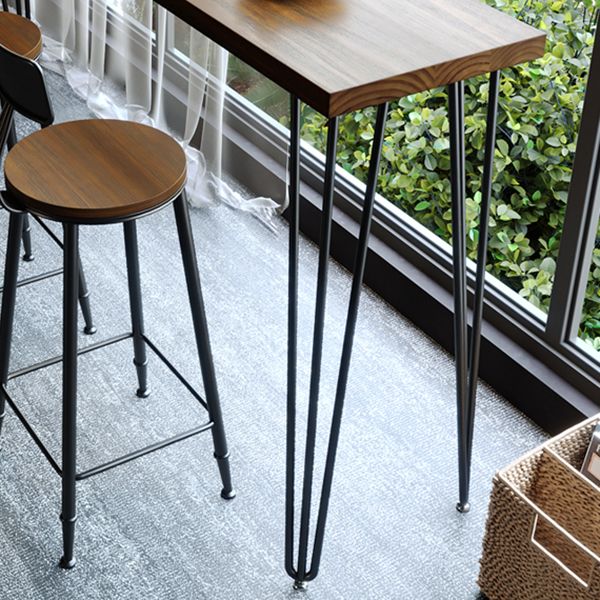 Rectangle Solid Wood Pub/Bar Table Glam Indoor Bistro Bar Height Cocktail Table