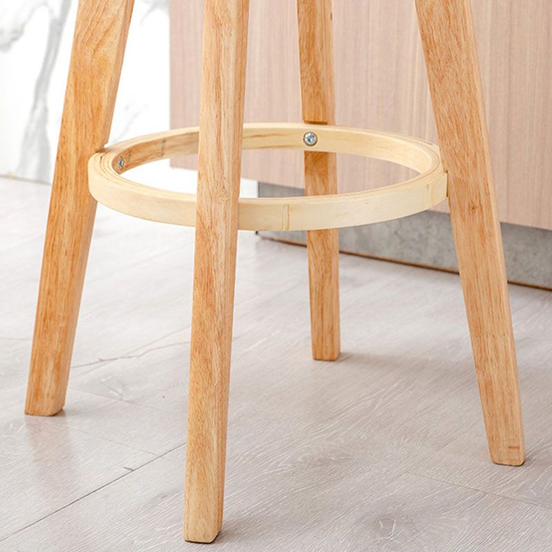 Scandinavian Matte Finish Solid Wood Bar Stool Restaurant Footrest Stool