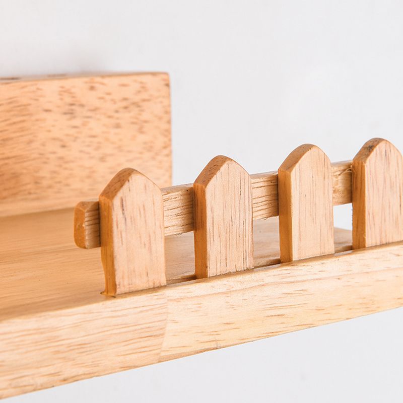 Modern Style House Shape Wall Light Wood 1 Light Sconces for Bedroom without Plant