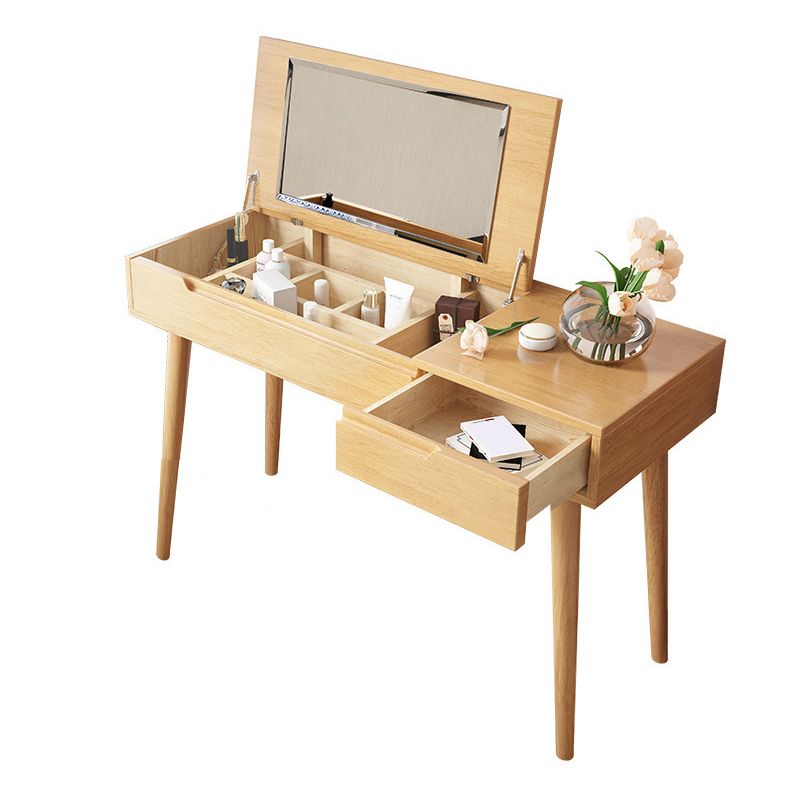 29.5" H Flip-top Vanity Set Desk Vanity with Mirror and Drawer