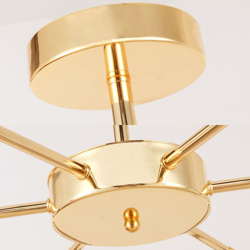 Gold Sputnik sospeso a soffitto Modernismo 6/8 Luci Starburst Lampone Aione, luce calda/bianca