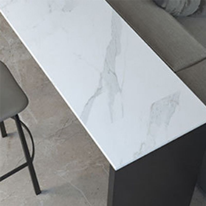 Industrial Style Bar Table Stone Rectangle Bistro Bar Desk for Living Room